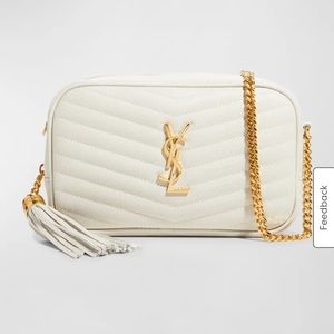 Saint Laurent Lou Mini Camera Bag White/ Gold